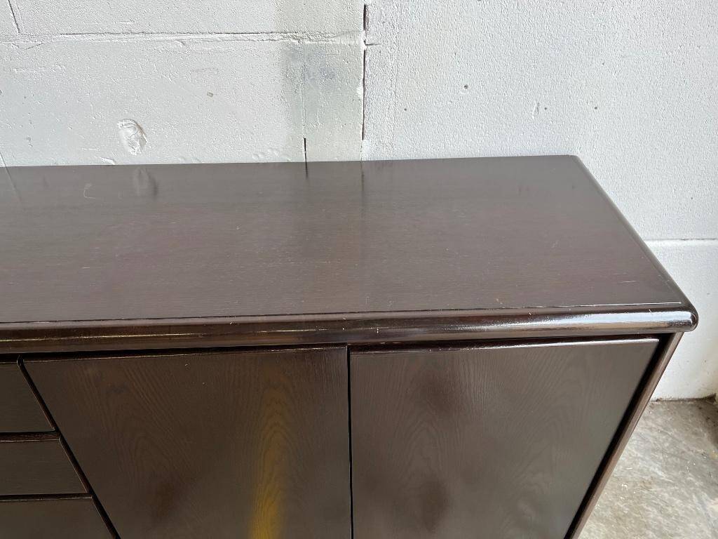 Minimalist vintage dark wood sideboard