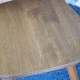 Set of 4 carved wooden stepladder chairs, pharmacy, brutalist, mountain style