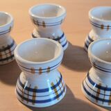 5 devil's egg cups in earthenware, Poitou model from Sarreguemines.