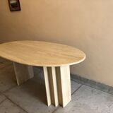 Vintage travertine oval table