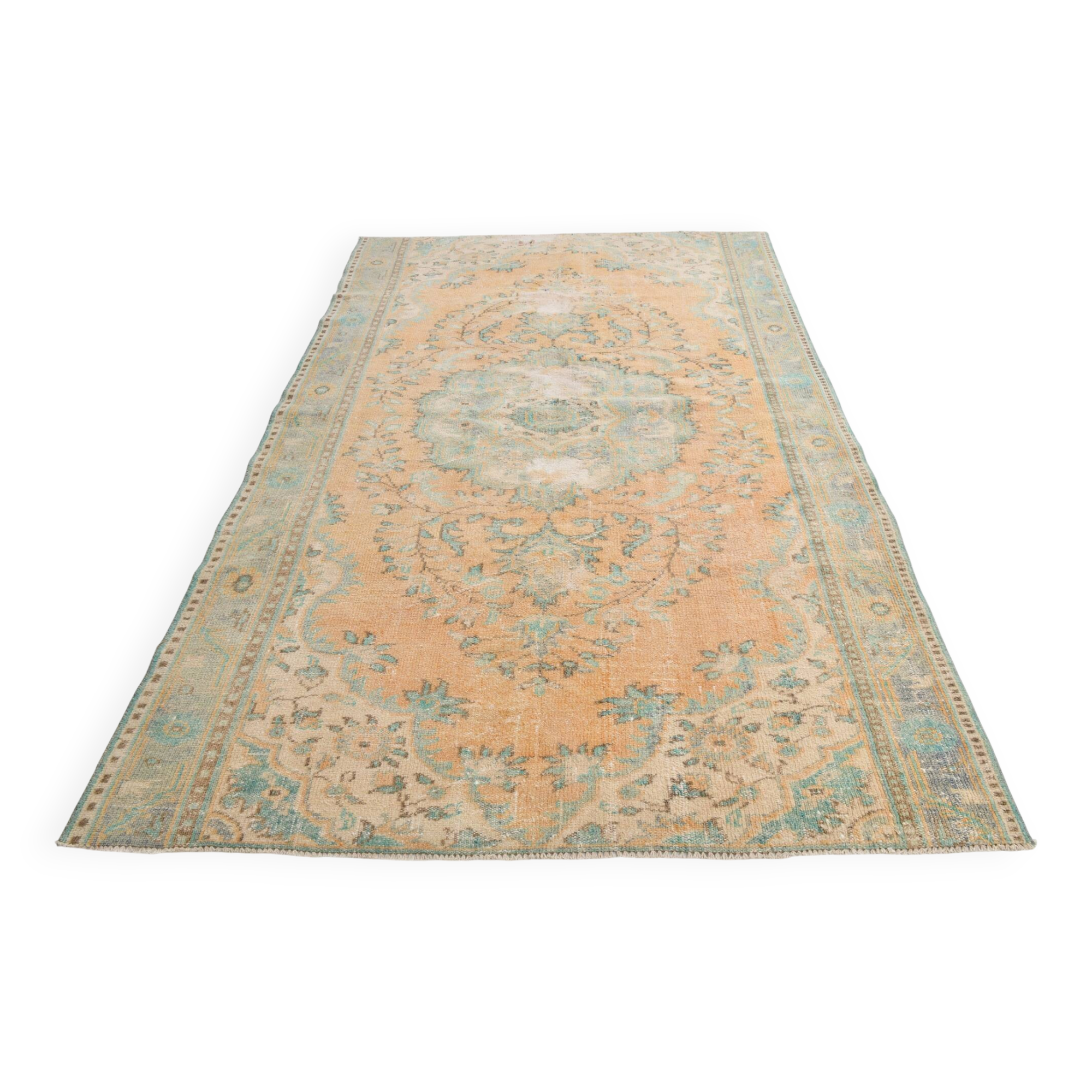 6x9 Pale Orange Oriental Vintage Rug 182x270Cm SK 21429