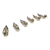 6 knife holders in crystal and silver metal