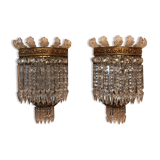 Pair of crystal sconces from the house baccarat, crinoline model