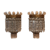 Pair of crystal sconces from the house baccarat, crinoline model