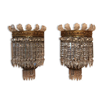 Paire d'appliques en cristal de la maison baccarat, modèle crinoline