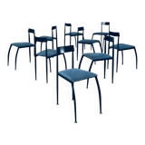 Postmodern Lolly Dining Chair Set from Fly Line, Italy, 1980s, Set of 9