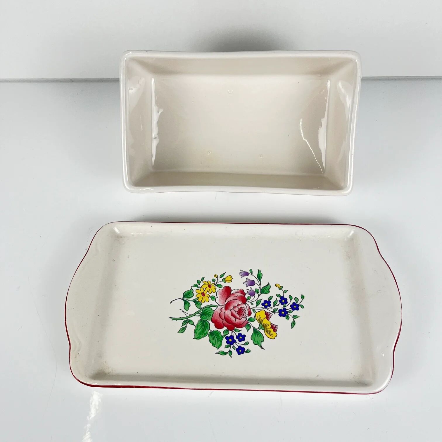 Butter dish KG Lunéville model Réverbère, earthenware