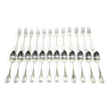 12 Louis XIV style silver cutlery sets