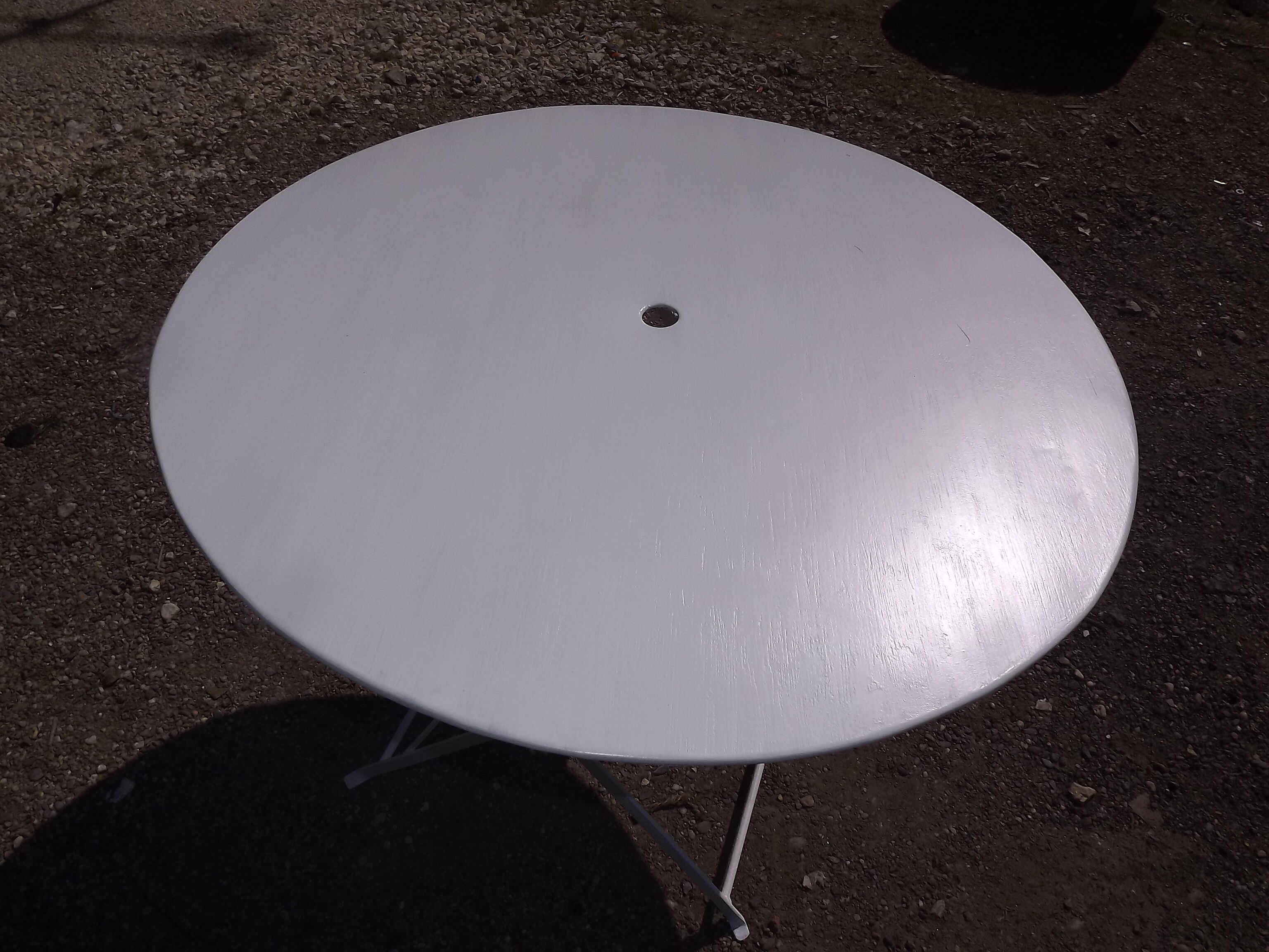 Folding iron garden table