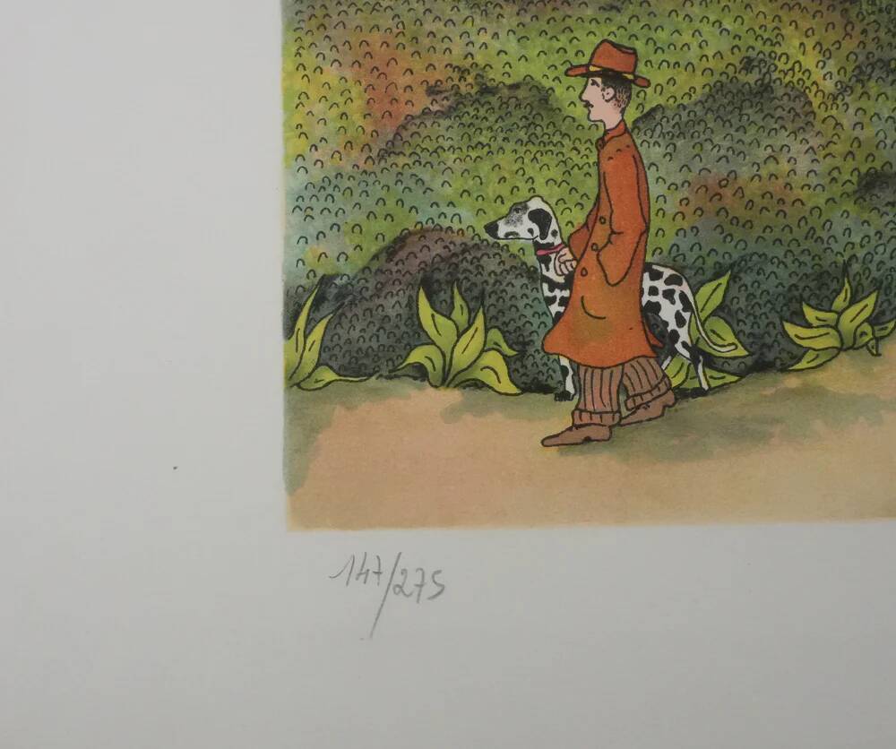 Bernard Vercruyce: The Park Kiosk, original signed lithograph