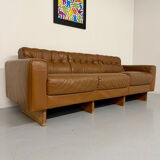 Vintage 1970s De Sede DS-40 camel leather 3-seater sofa