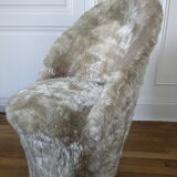 Fauteuil moumoute beige