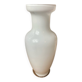 White glass vase