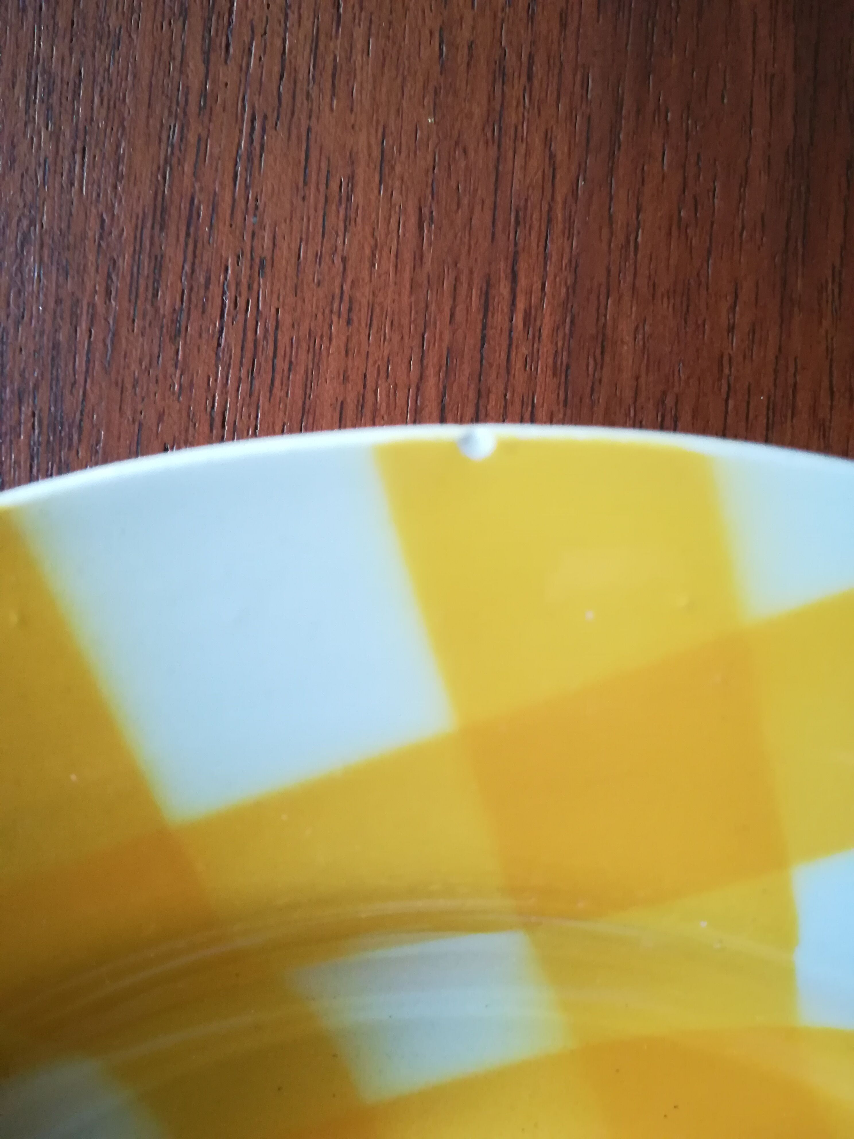 Set of 4 hollow plates Digoin yellow scottish model