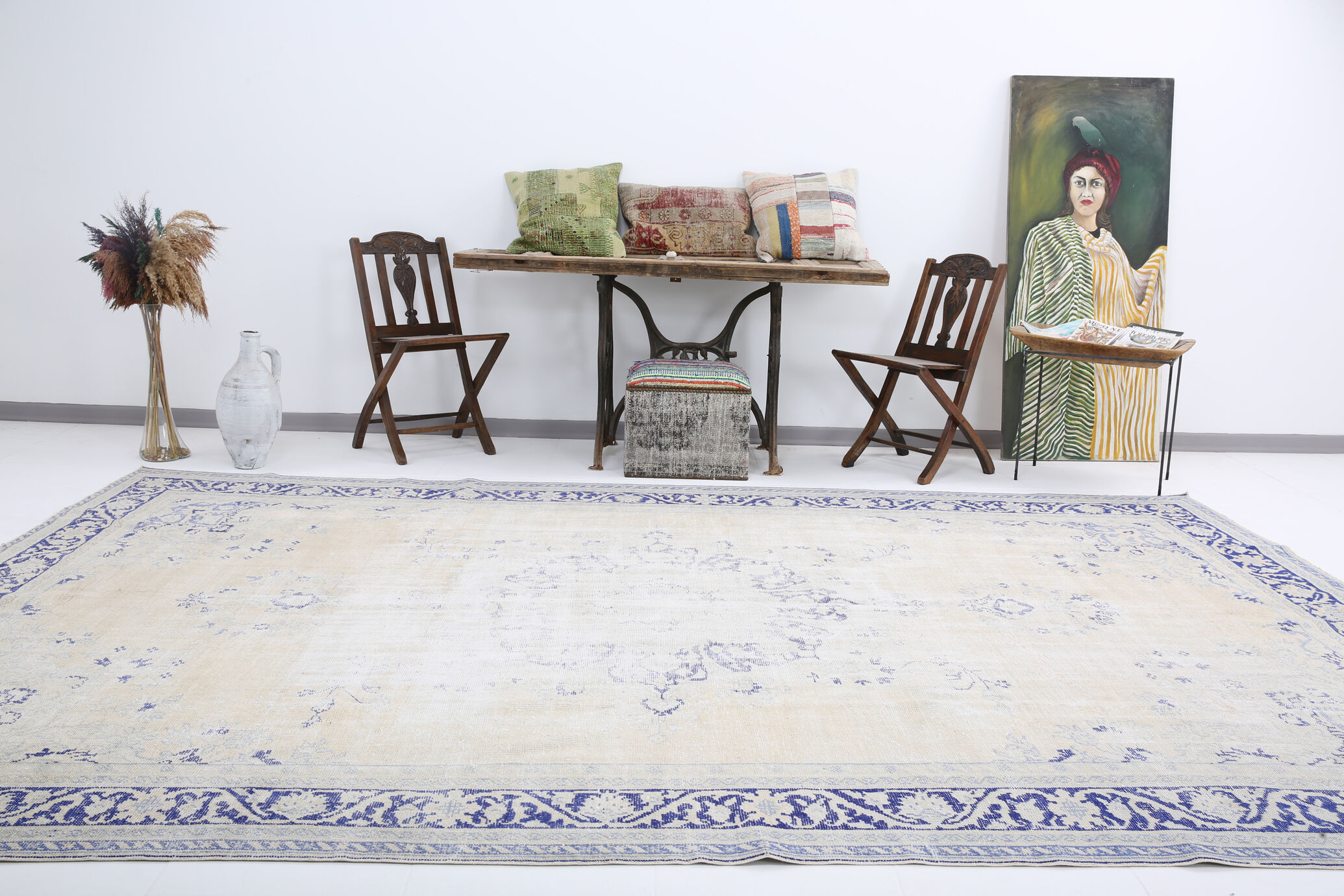 9x13 oversize blue persian rug 263x388cm