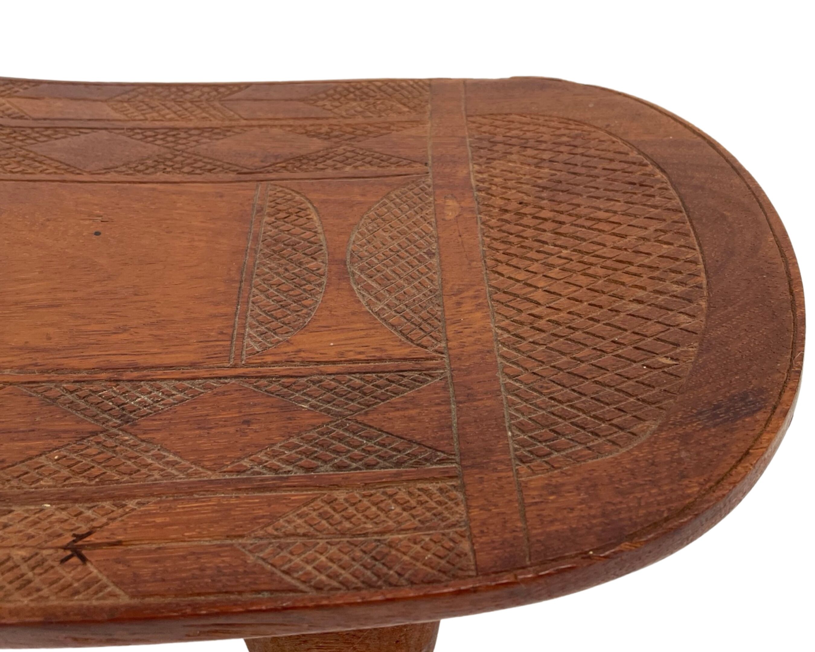Vintage African hand-carved wooden Senufo stool bench design