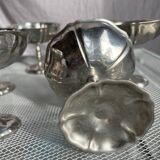 6 vintage stainless steel ice cream cups