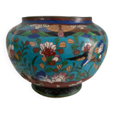 Cache-pot ancien en cloisonné, Japon, XIXe