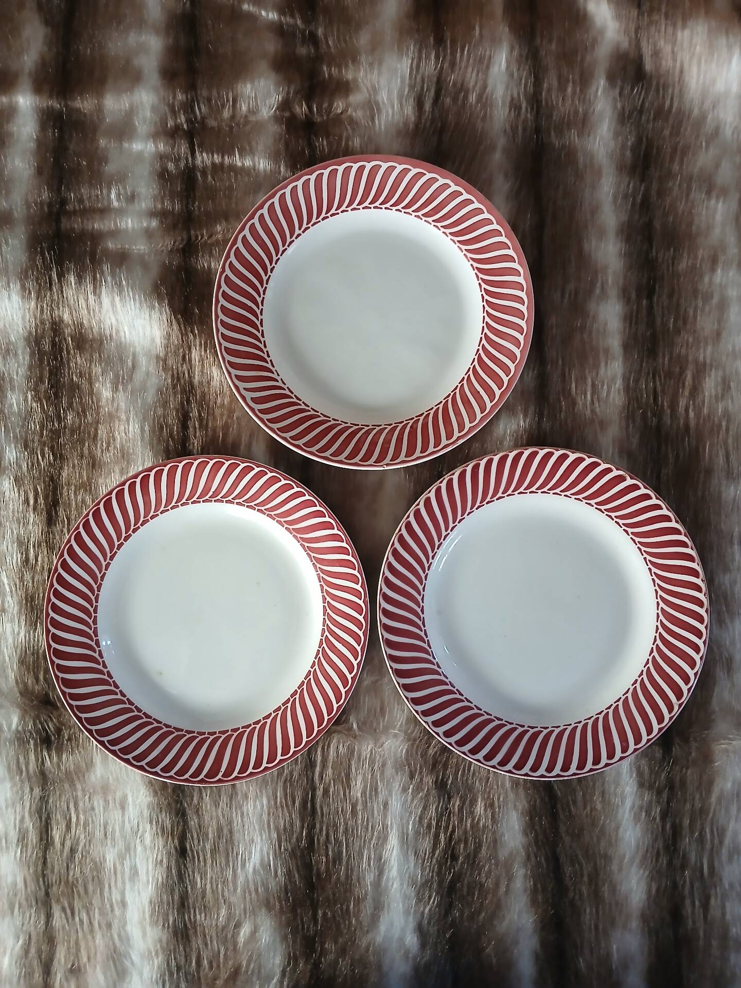 3 antique flat plates from Digoin and Sarreguemines