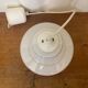 Antique White Opaline & Yellow Decor Pendant Light 70s Vintage