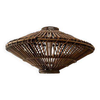 Vintage rattan pendant lamp, circa 1970