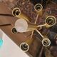 Gold metal pendant chandelier, Italy - 1970