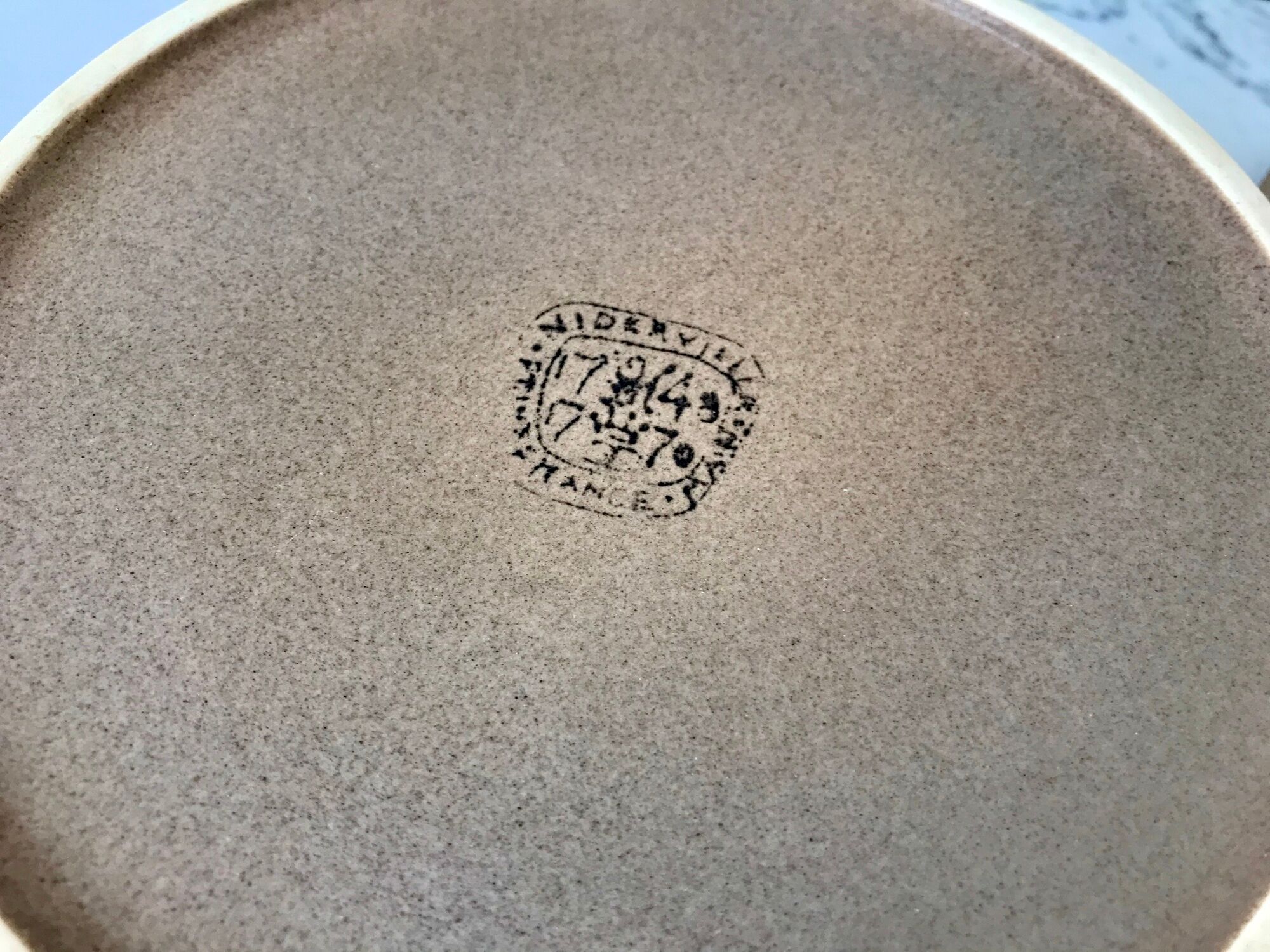 set of 5 stoneware dessert plates Niderviller Doria Ste Radegonde hand painted white years