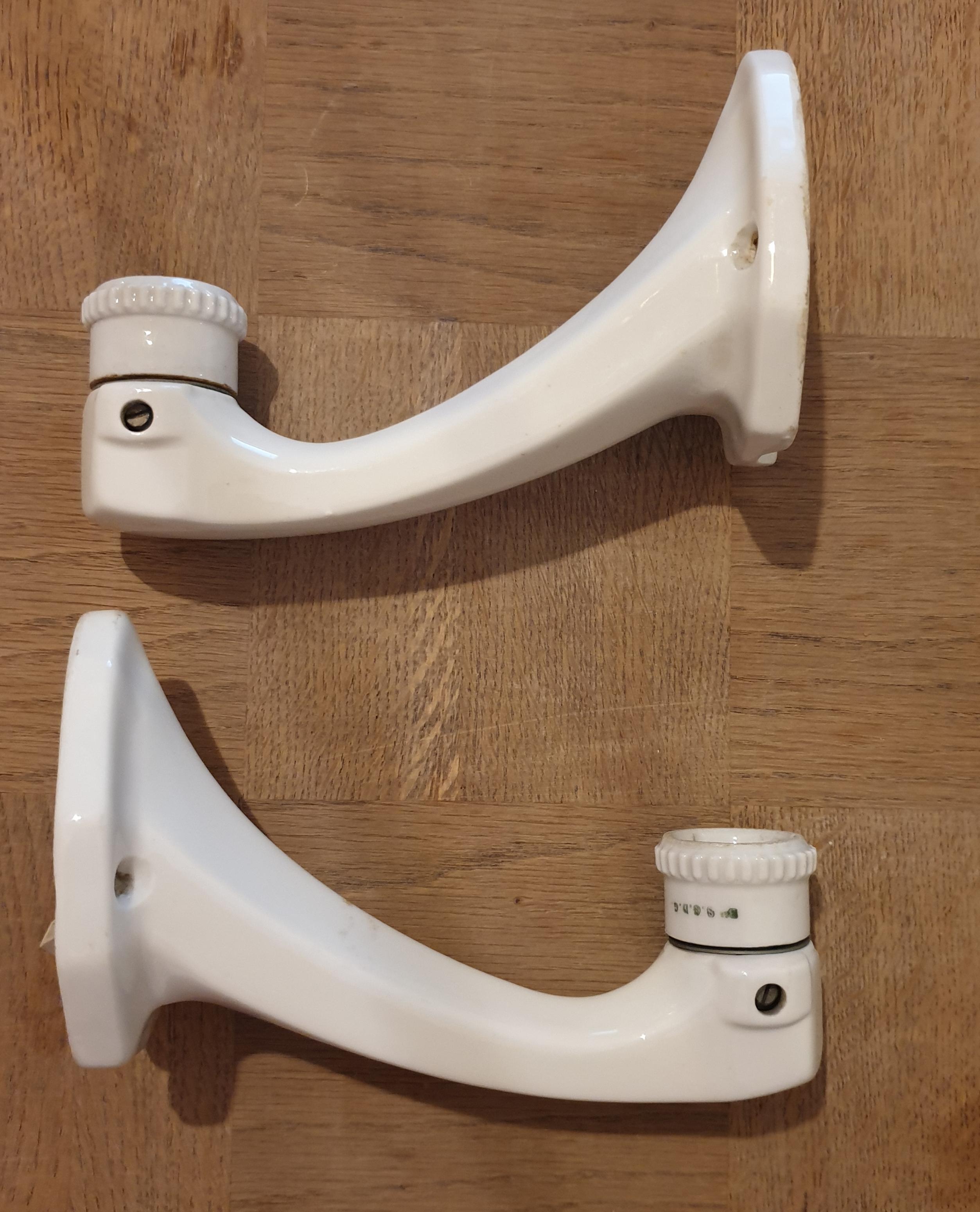 Limoge 1930 porcelain art deco wall light  pair