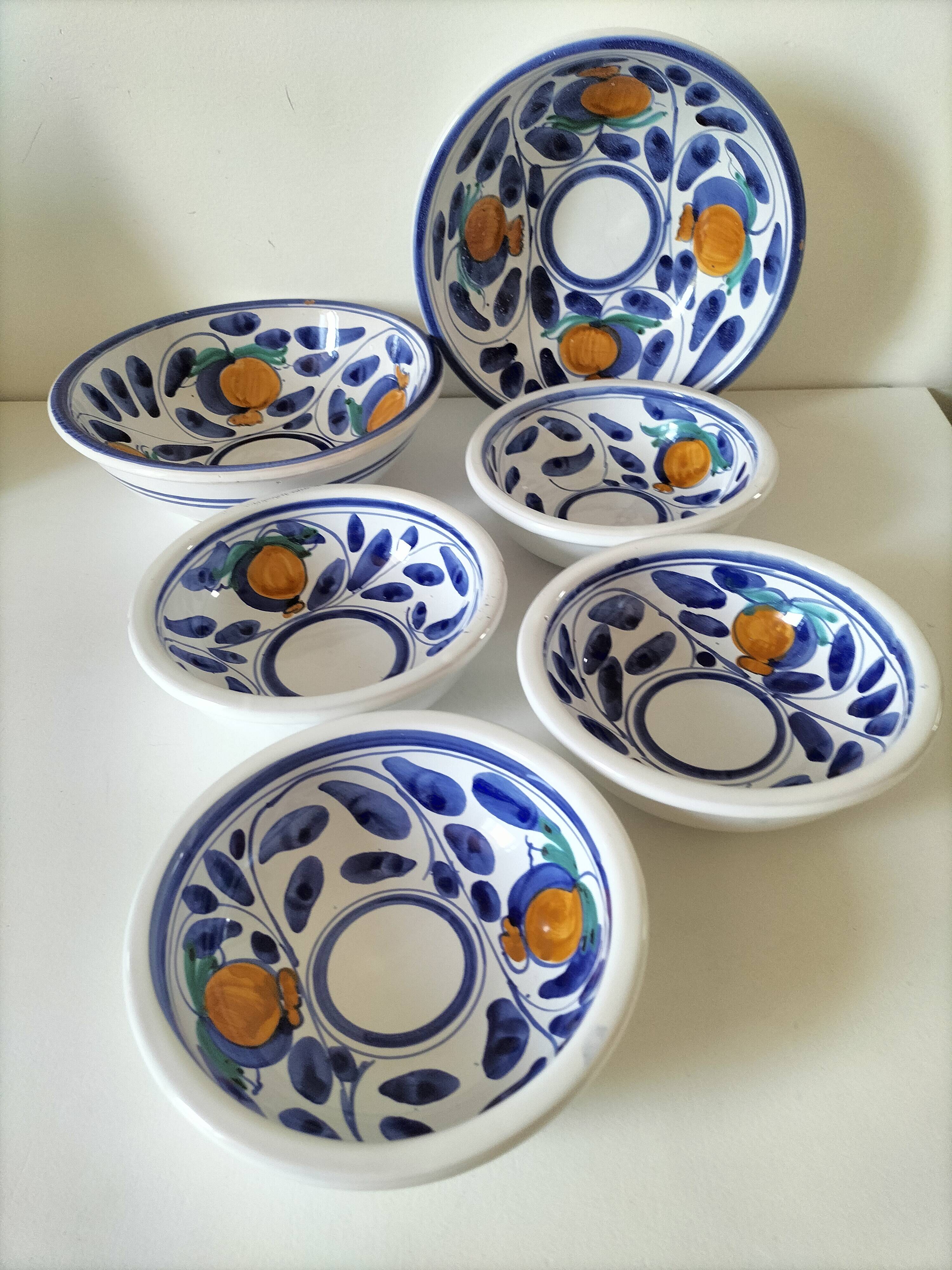 6 hand-painted ceramics – Desuir - Sicily