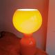 Lampe champignon Space Age en verre opalin orange 1970