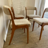 Set of 4 Gondole chairs in fabric signed by Baumann.