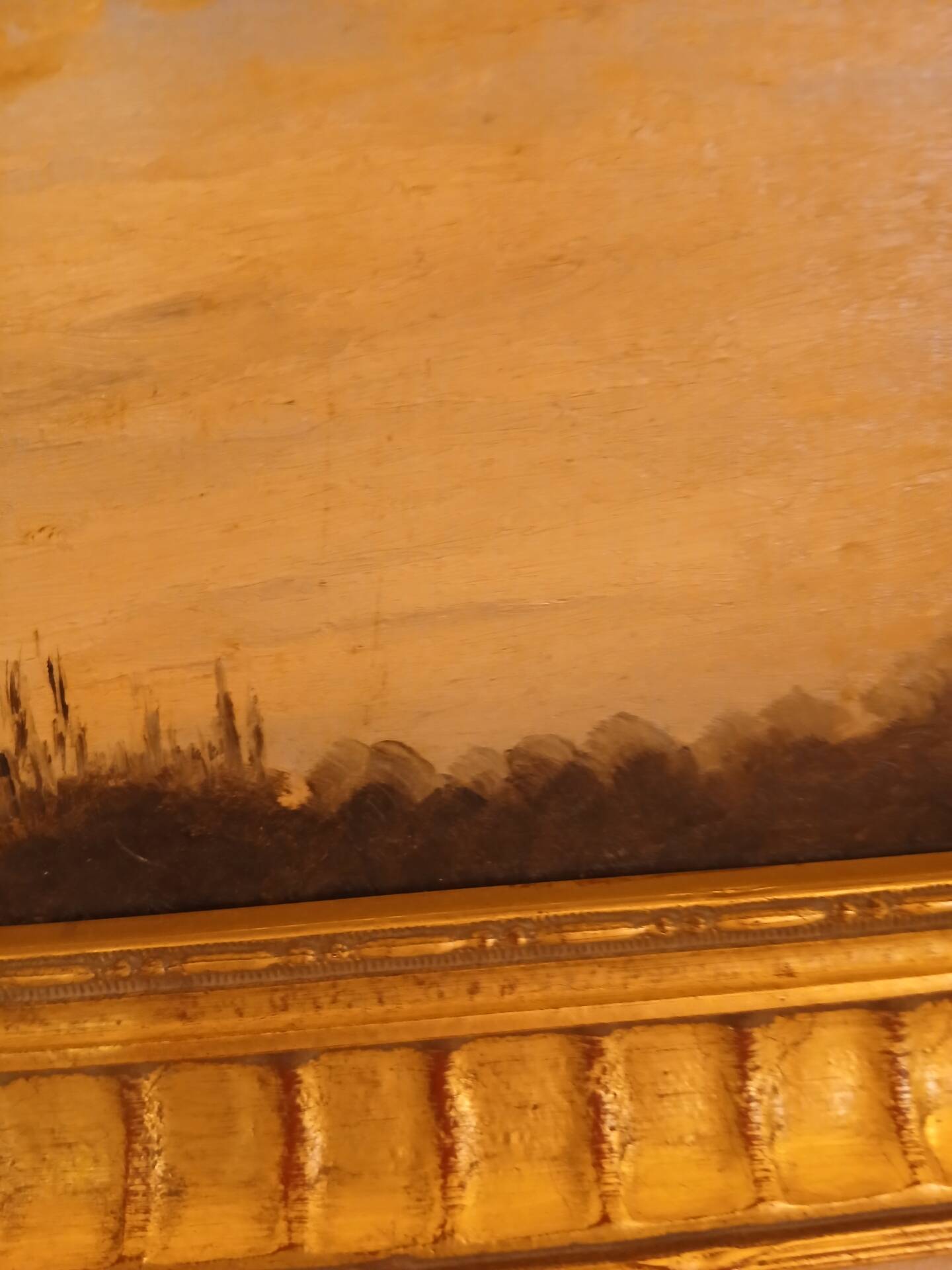 Painting table school of Barbizon France late 19th century