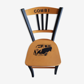 Chaise bistrot en bois relookée "Combi"