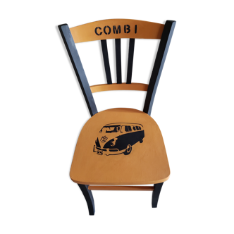 Chaise bistrot en bois relookée "Combi"