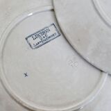 6 assiettes à dessert en terre de fer Sarreguemines modèle Luchon