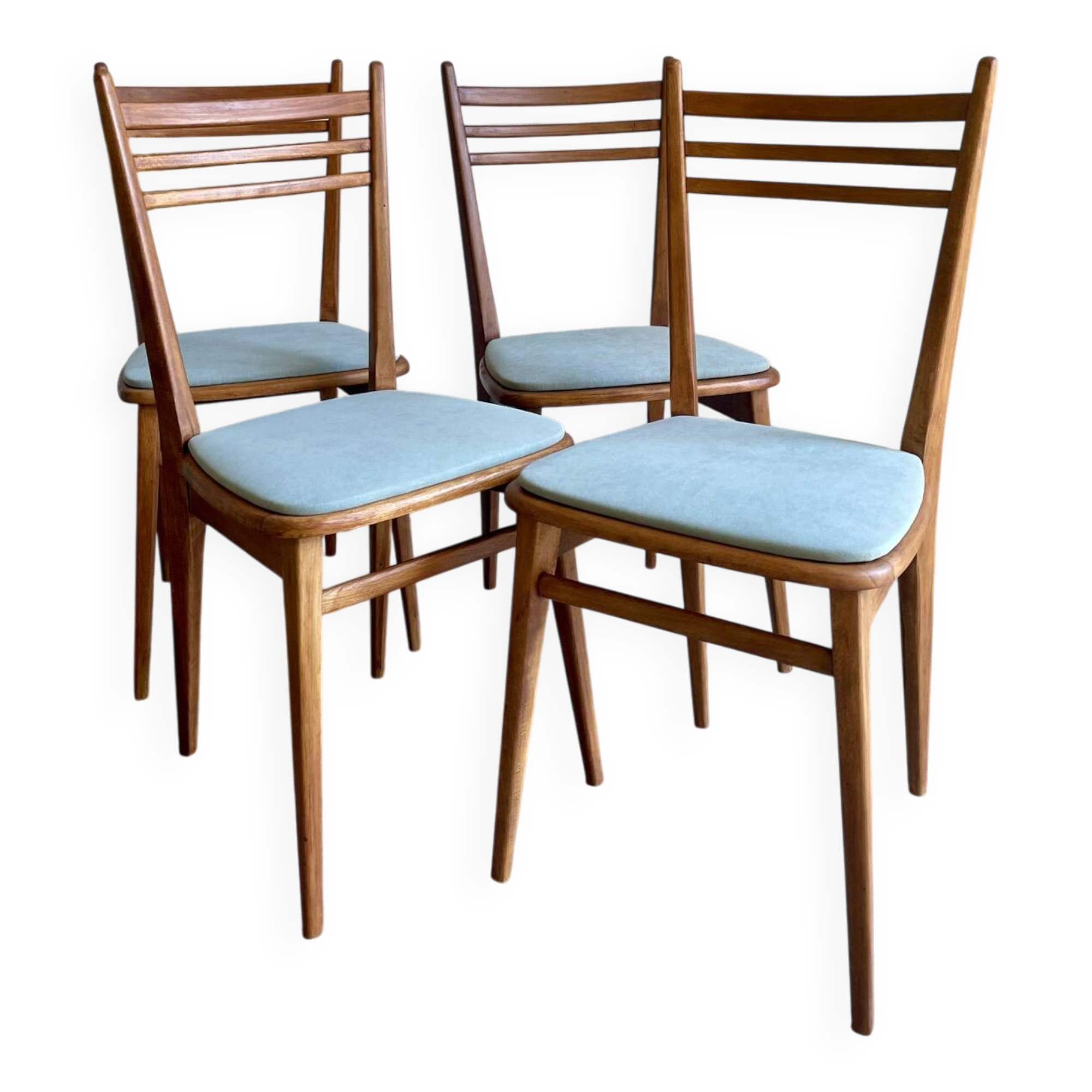 Set of 4 vintage Scandinavian wooden chairs – 1960s/70s
