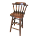 Chaise de bar en bois sculpté vintage : tabouret haut de ferme des années 1970