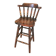 Chaise de bar en bois sculpté vintage : tabouret haut de ferme des années 1970
