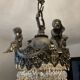 Old hot air balloon chandelier with crystal and bronze tassels