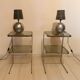 Bedside tables 70s glass and chrome