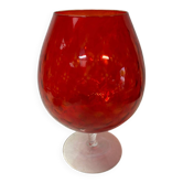 Vase verrerie italienne rouge