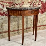 Half-moon console in walnut period Louis XVI around 1770
