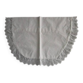 Antique embroidered crescent-shaped cradle pillowcase