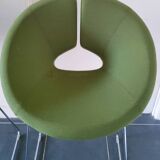 Artifort Tabouret chromé et tissu vert par Patrick Norguet