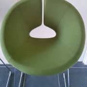 Artifort Chrome Stool and Green Fabric by Patrick Norguet