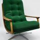 Original rotate armchair, Scandinavian icon, 1960s, quality green velvet