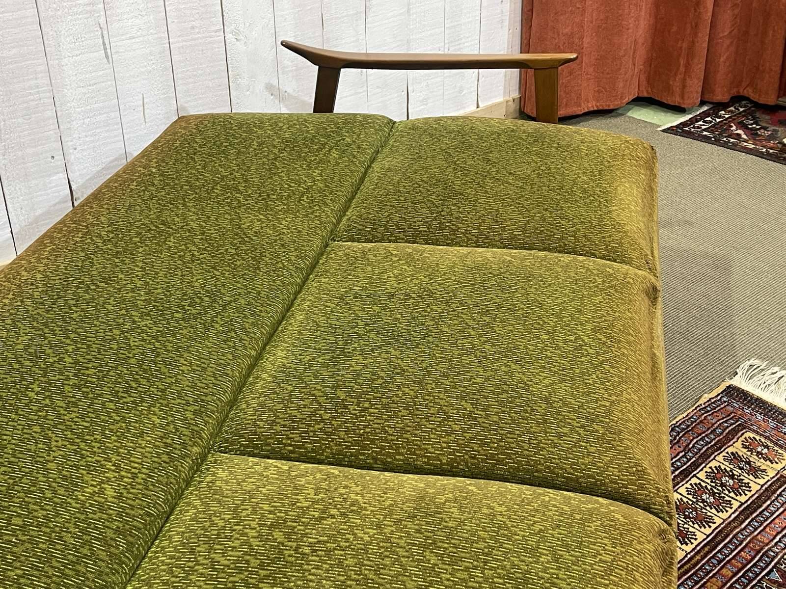 1970s English beech sofa bed