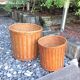 Pair of braided bamboo pot cover / vintage 60s-70s