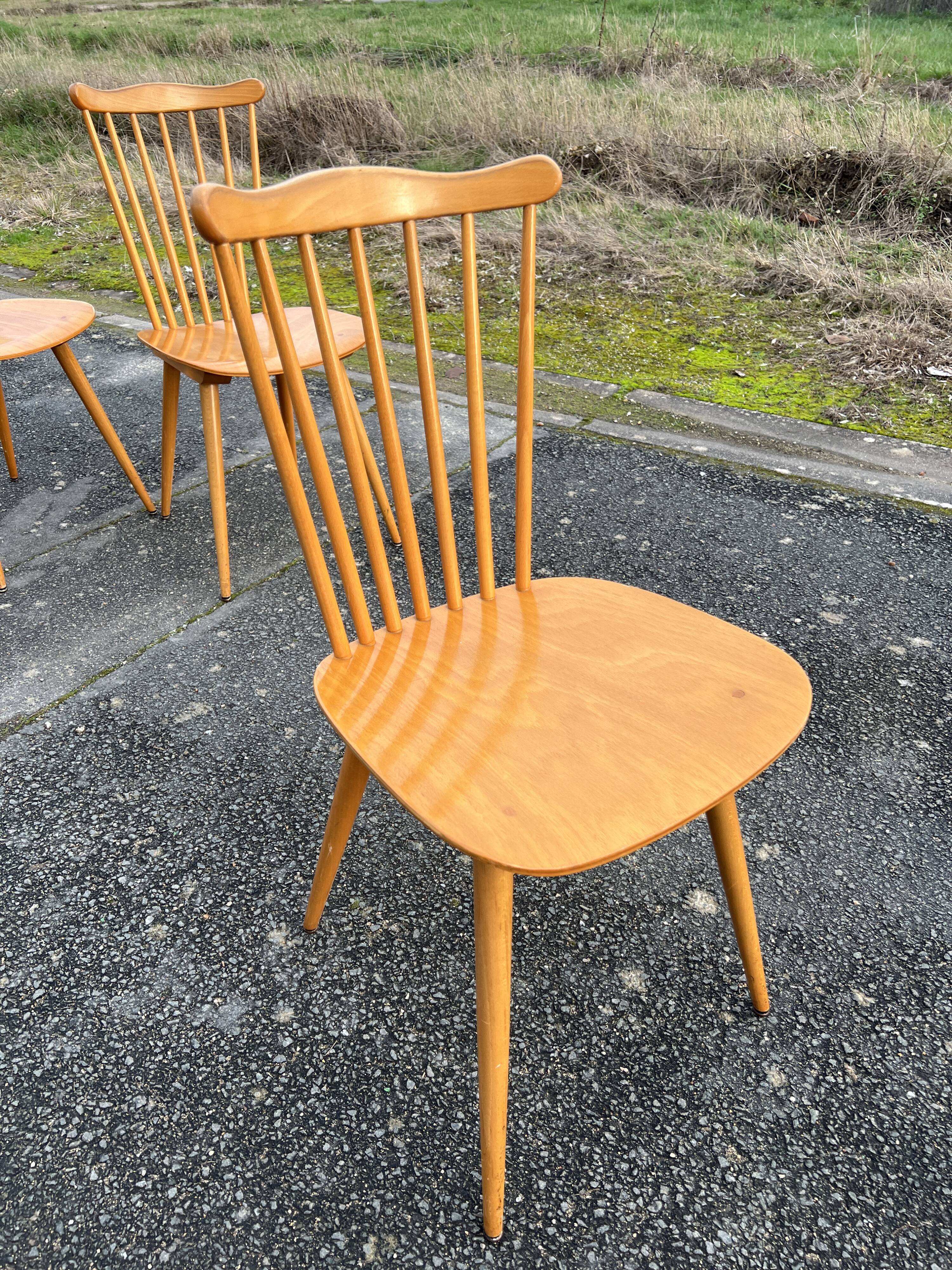 Suite of 4 Baumann chairs, Menuet model.