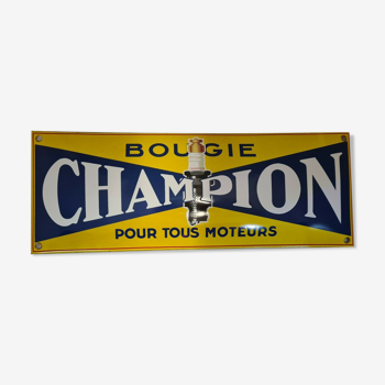 Plaque émaillée bougie Champion